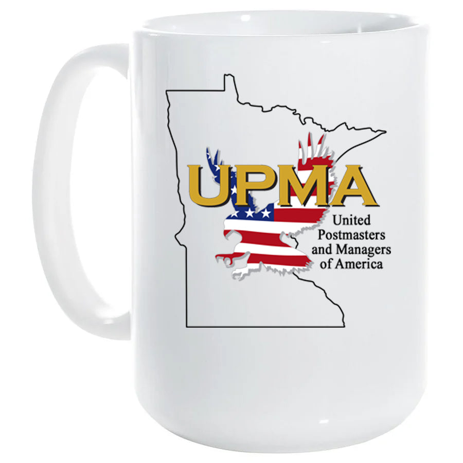 15 oz White Ceramic Mug UPMA MINNESOTA Logo