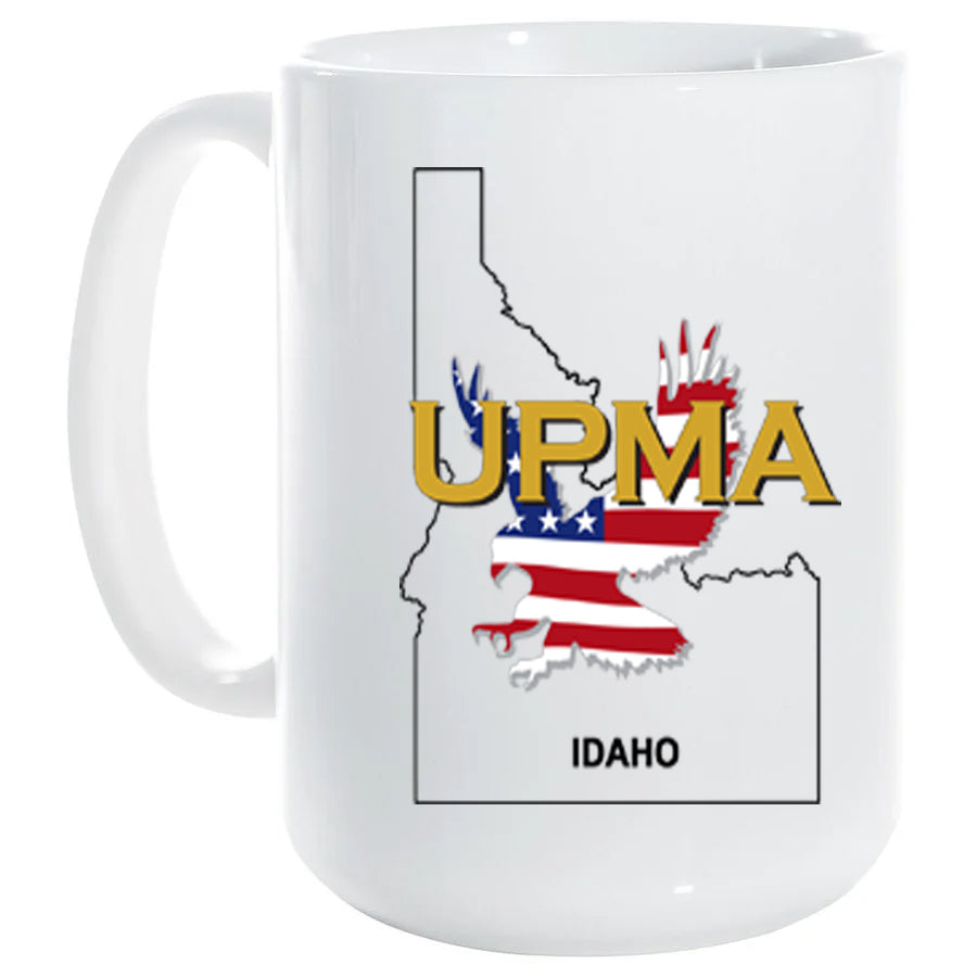 15 oz White Ceramic Mug IDAHO State Logo