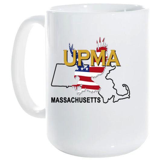 15 oz White Ceramic Mug MASSACHUSETTS State Logo