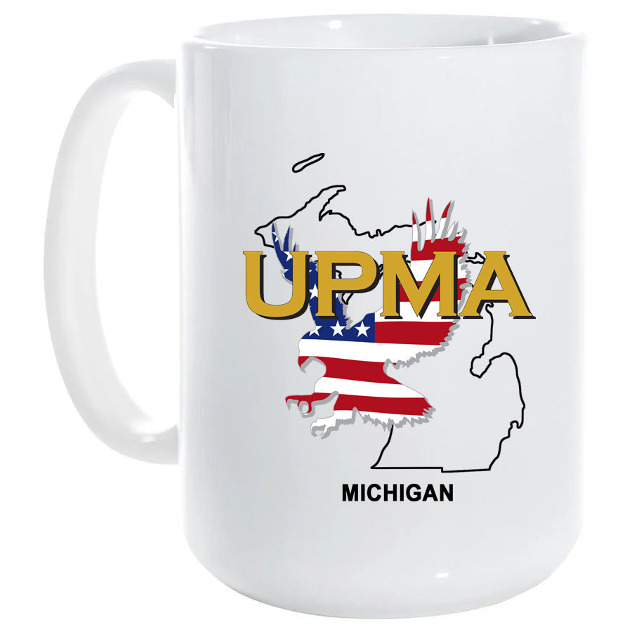 15 oz White Ceramic Mug MICHIGAN State Logo