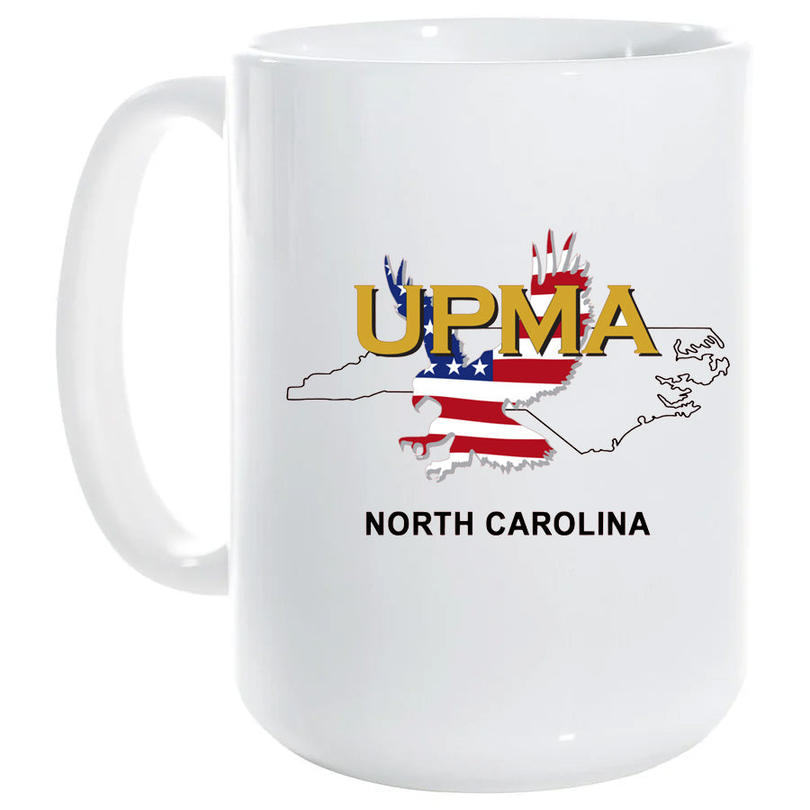 15 oz White Ceramic Mug NORTH CAROLINA State Logo
