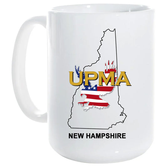 15 oz White Ceramic Mug  NEW HAMPSHIRE State Logo