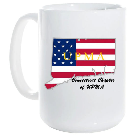 15 oz White Ceramic Mug CONNECTICUT State Logo