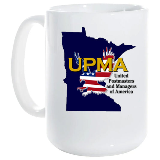 15 oz White Ceramic Mug UPMA MINNESOTA Logo