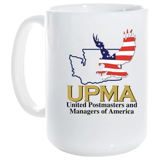 15 oz White Ceramic Mug UPMA WASHINGTON STATE Logo