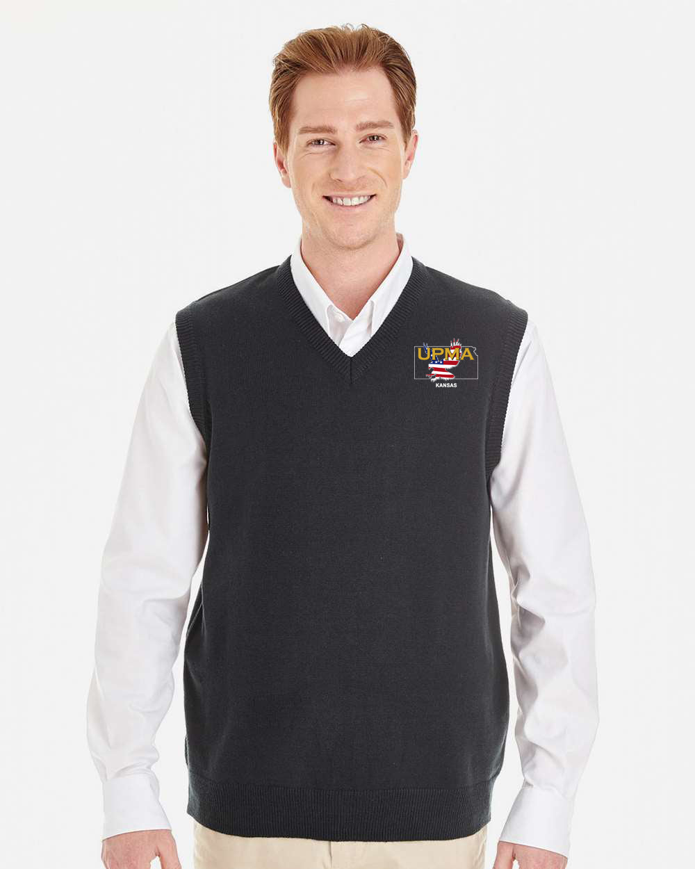 KANSAS Embroidered Unisex Pilbloc™ V-Neck Sweater Vest