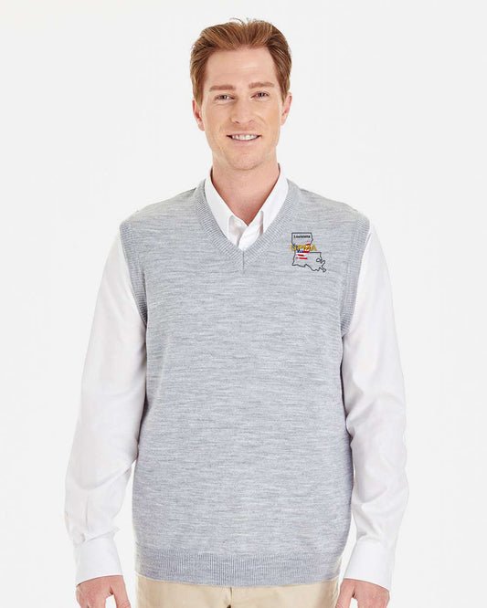 LOUISIANA Embroidered Unisex Pilbloc™ V-Neck Sweater Vest