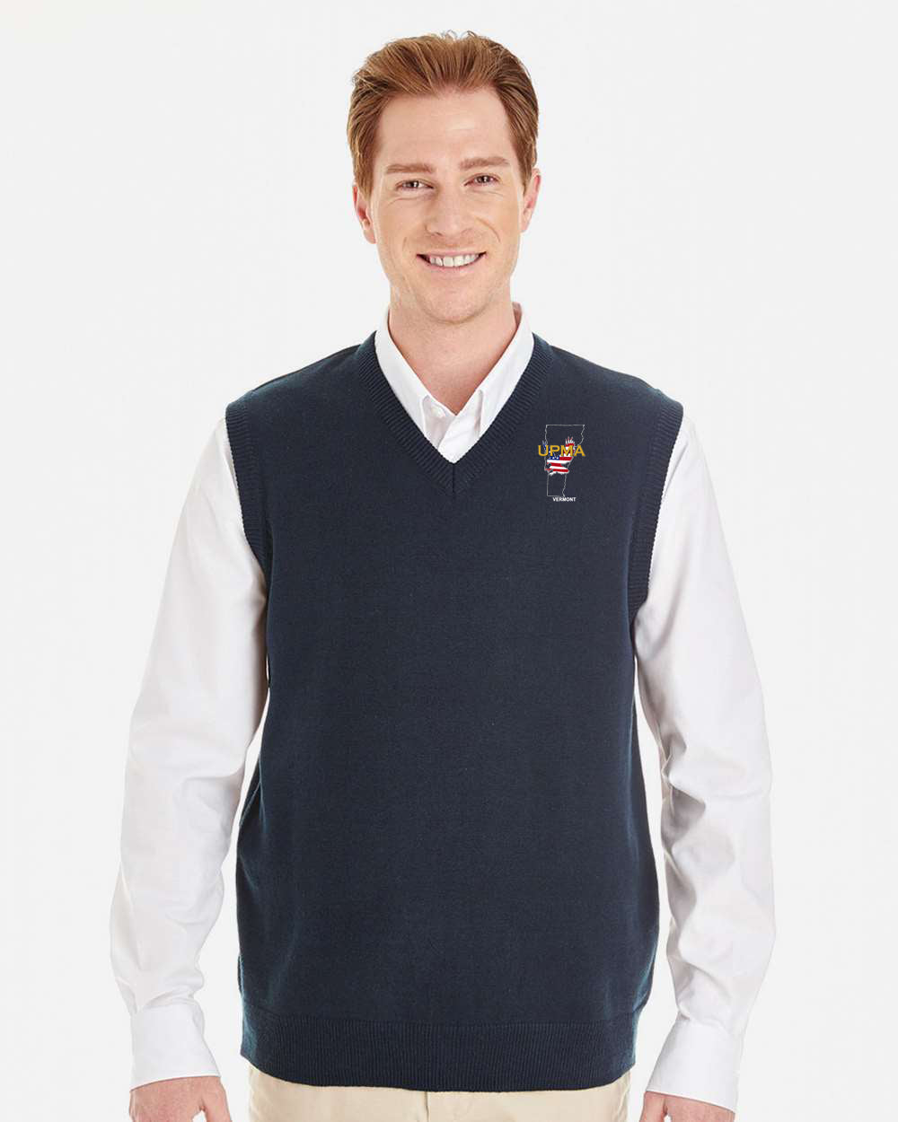 VERMONT Embroidered Unisex Pilbloc™ V-Neck Sweater Vest