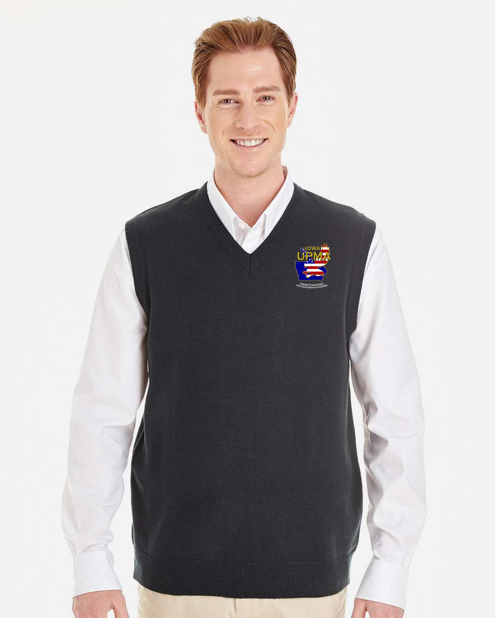 IOWA Embroidered Unisex Pilbloc™ V-Neck Sweater Vest