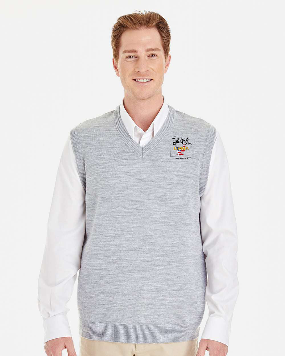 SOUTH DAKOTA Embroidered Unisex Pilbloc™ V-Neck Sweater Vest