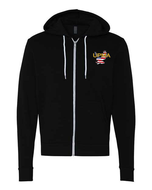 Embroidered NATIONAL Unisex Sponge Fleece Full-Zip Hoodie Sweatshirt