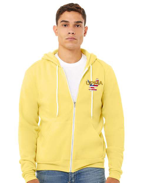 Embroidered NATIONAL Unisex Sponge Fleece Full-Zip Hoodie Sweatshirt