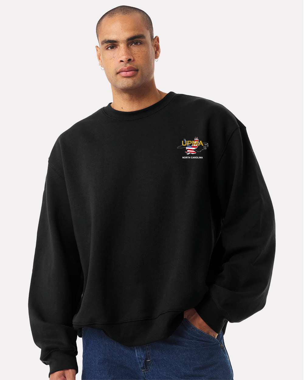 Embroidered NORTH CAROLINA State Logo Unisex 10 oz. Heavyweight Crew Neck Sweatshirt