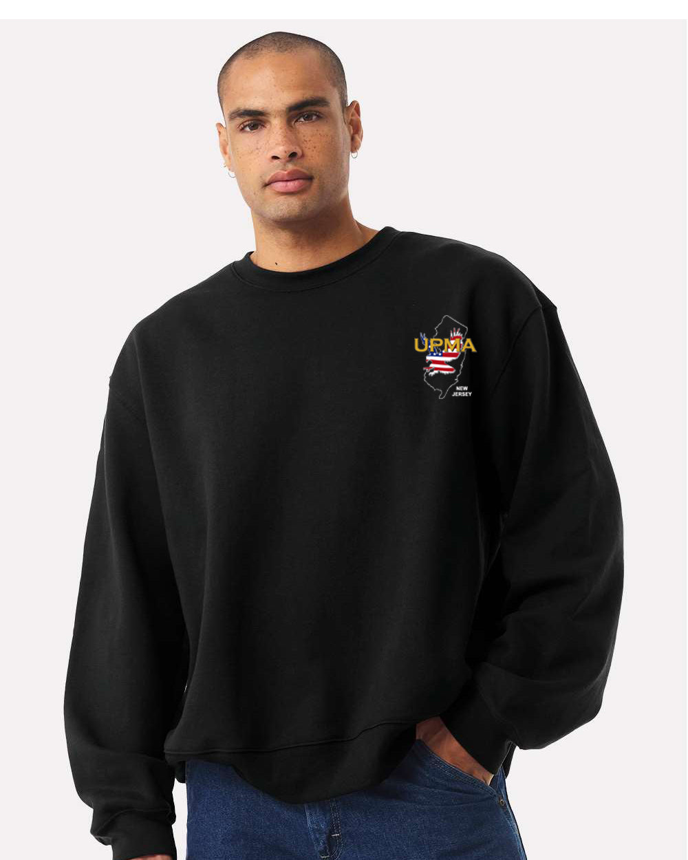 Embroidered NEW JERSEY State Logo Unisex 10 oz. Heavyweight Crew Neck Sweatshirt