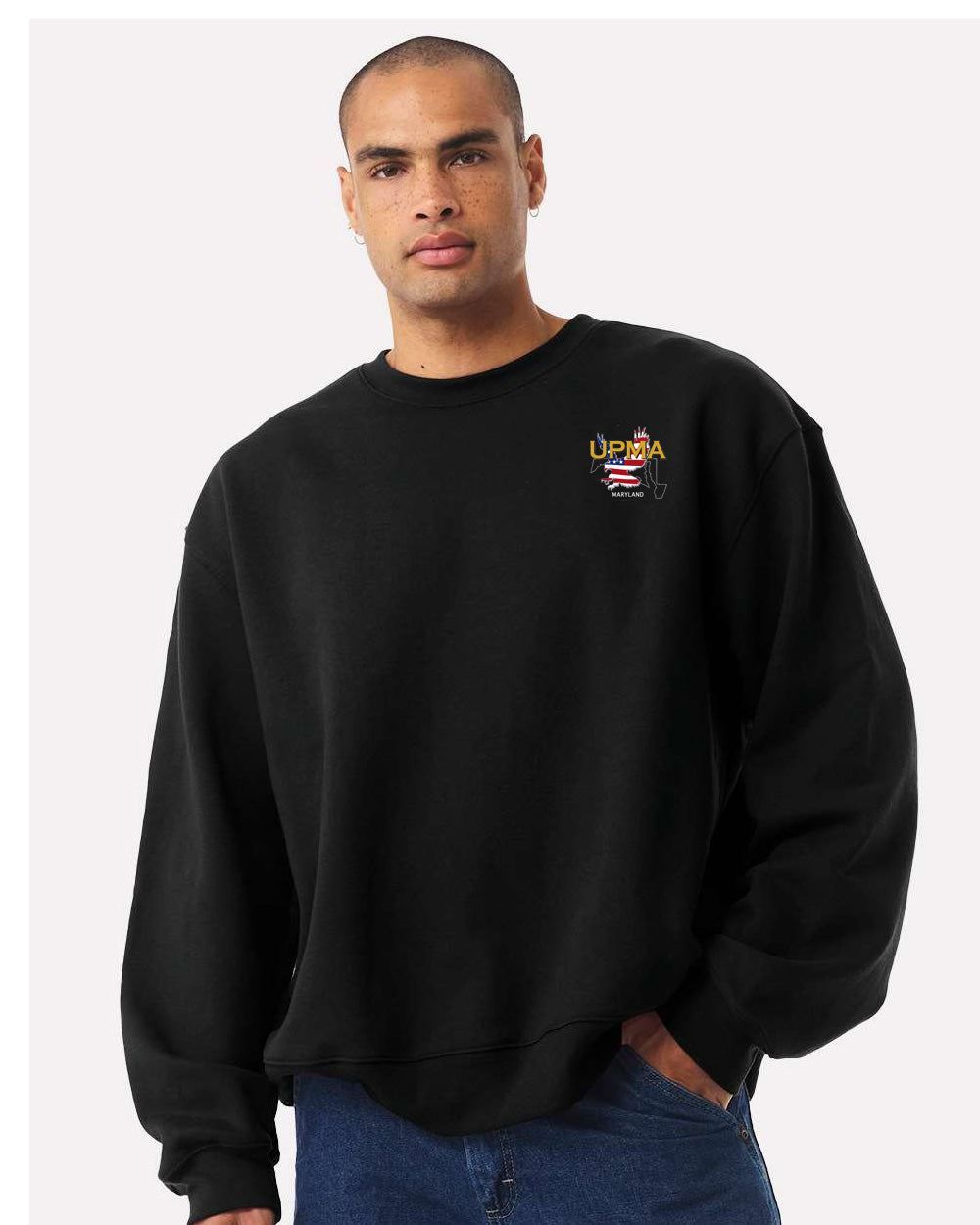 EmbroideredMARYLAND State Logo Unisex 10 oz. Heavyweight Crew Neck Sweatshirt