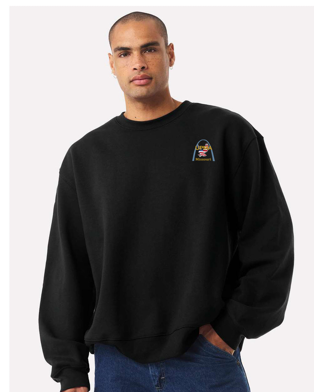 Embroidered MISSOURI State Logo Unisex 10 oz. Heavyweight Crew Neck Sweatshirt