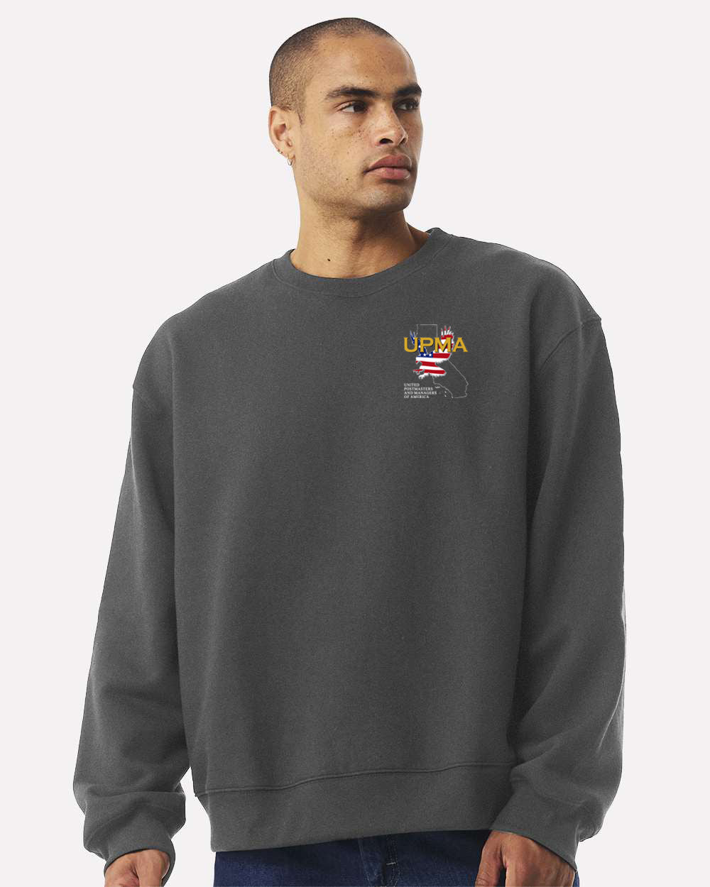 Embroidered CALIFORNIA State Logo Unisex 10 oz. Heavyweight Crew Neck Sweatshirt