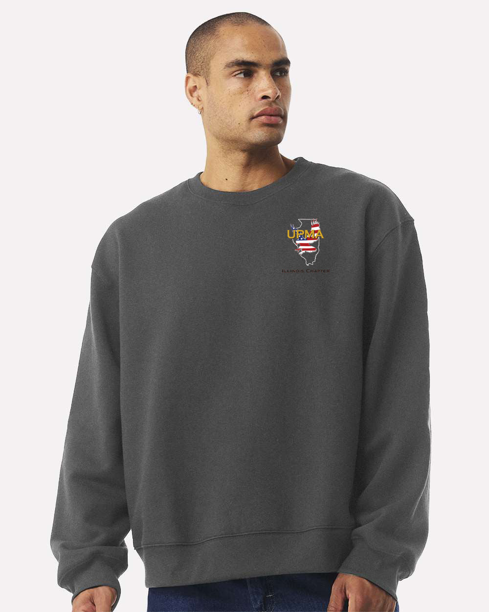 Embroidered ILLINOIS State Logo Unisex 10 oz. Heavyweight Crew Neck Sweatshirt