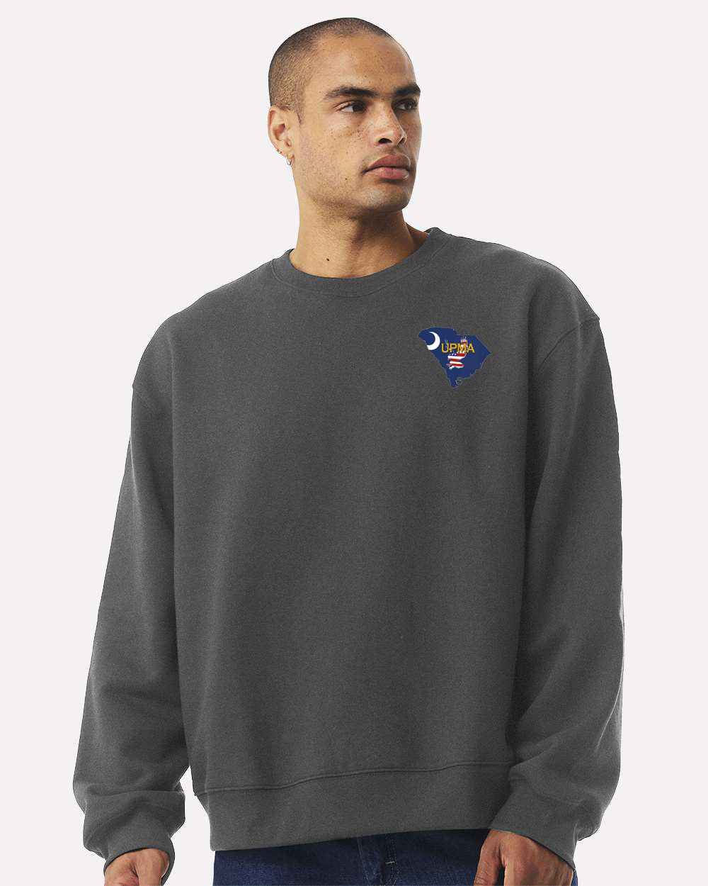 Embroidered SOUTH CAROLINA State Logo Unisex 10 oz. Heavyweight Crew Neck Sweatshirt