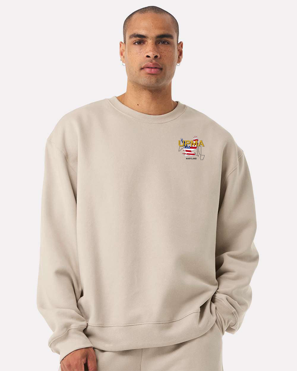 EmbroideredMARYLAND State Logo Unisex 10 oz. Heavyweight Crew Neck Sweatshirt
