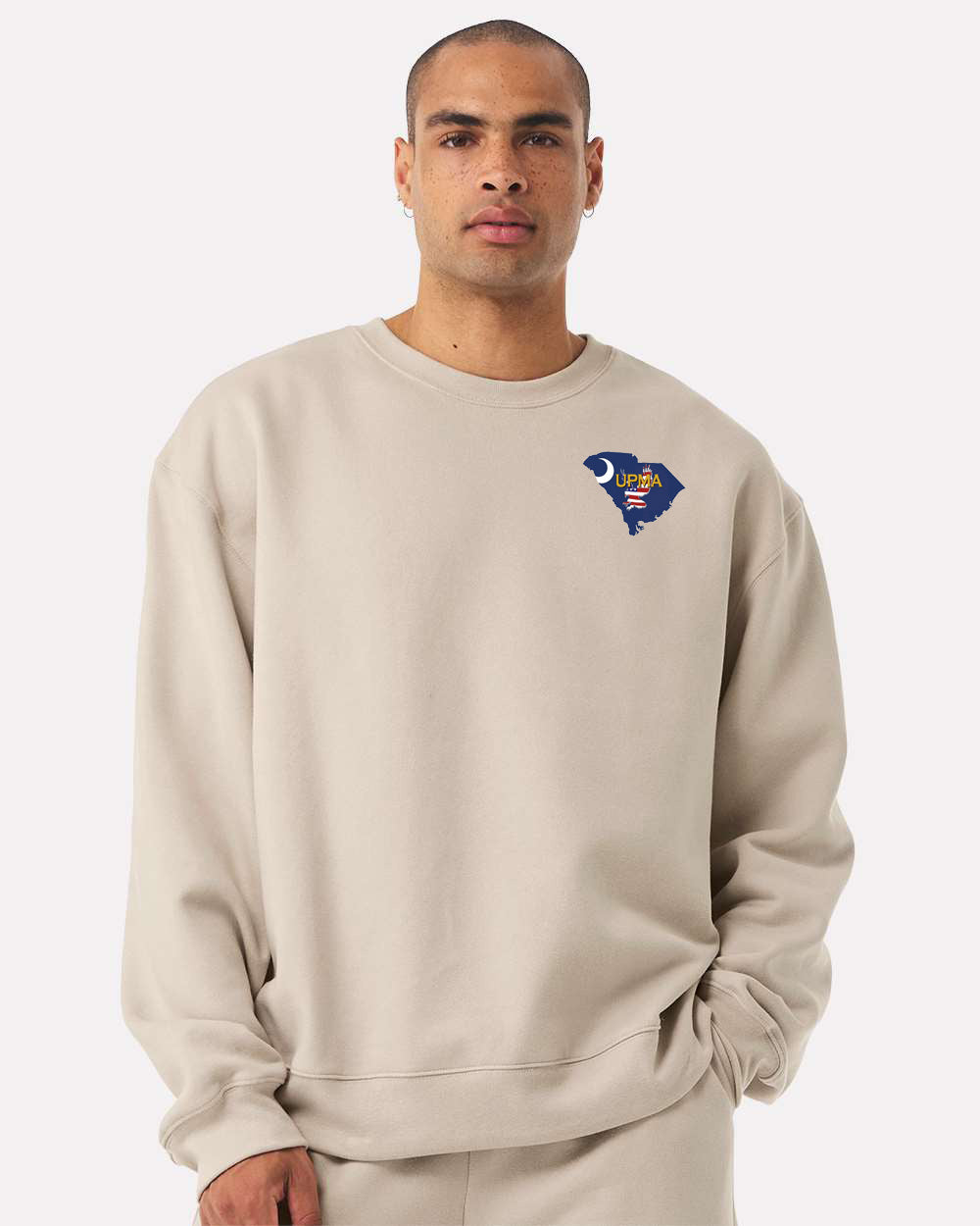 Embroidered SOUTH CAROLINA State Logo Unisex 10 oz. Heavyweight Crew Neck Sweatshirt