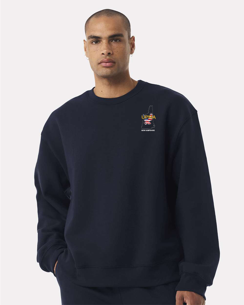 Embroidered NEW HAMPSHIRE State Logo Unisex 10 oz. Heavyweight Crew Neck Sweatshirt