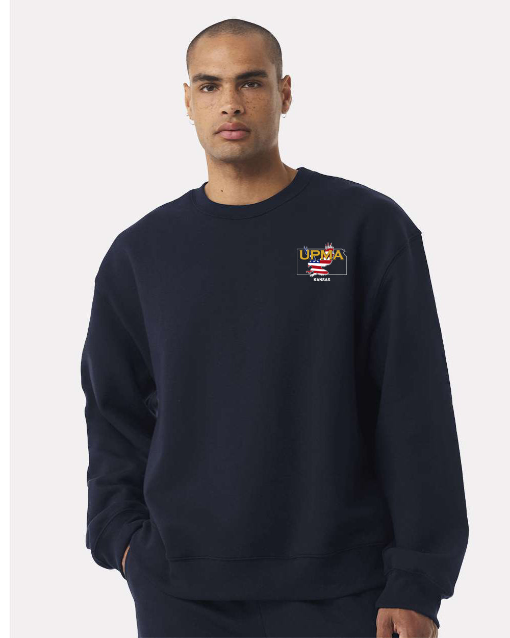 Embroidered KANSAS State Logo Unisex 10 oz. Heavyweight Crew Neck Sweatshirt