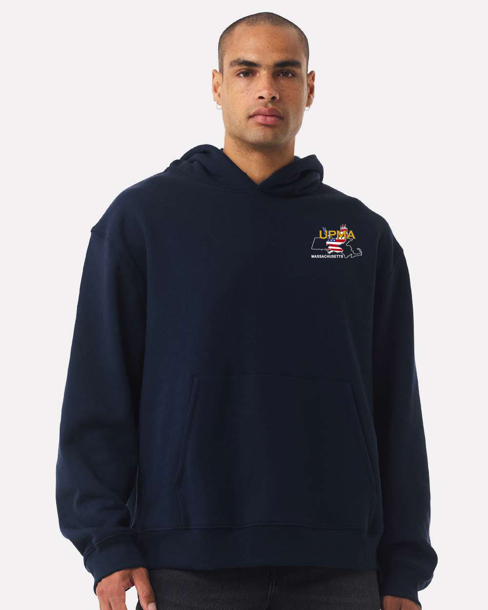 Embroidered MASSACHUSETTS State Logo Unisex 10 oz. Heavyweight Hoodie Sweatshirt