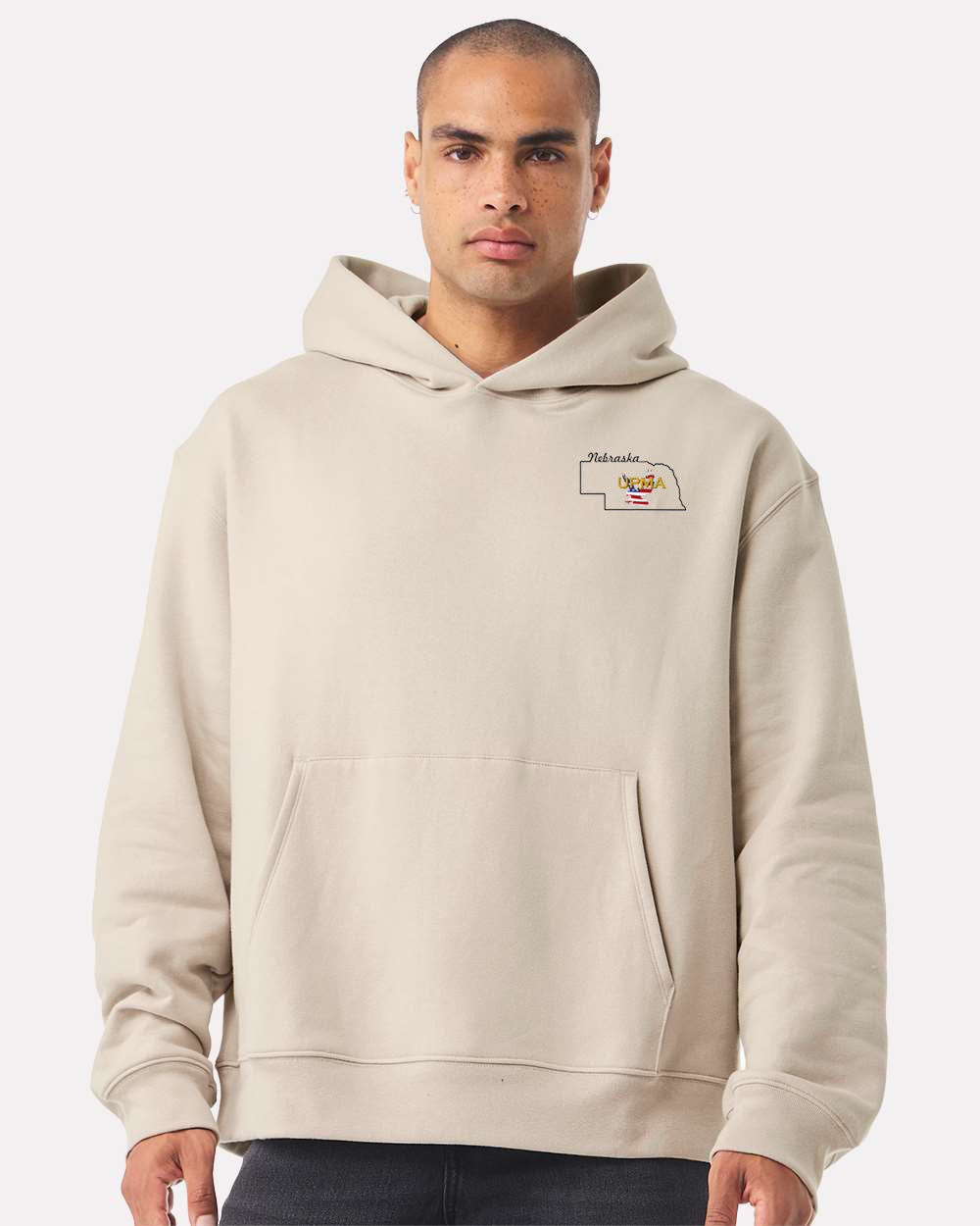 Embroidered NEBRASKA State Logo Unisex 10 oz. Heavyweight Hoodie Sweatshirt