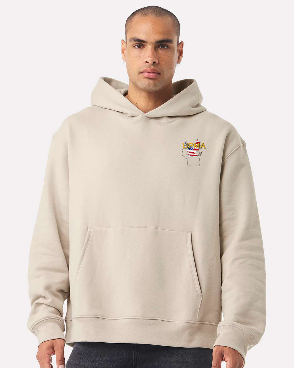 Embroidered WISCONSIN State Logo Unisex 10 oz. Heavyweight Hoodie Sweatshirt