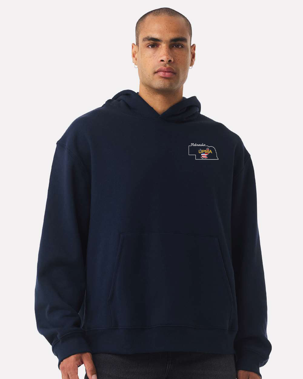 Embroidered NEBRASKA State Logo Unisex 10 oz. Heavyweight Hoodie Sweatshirt