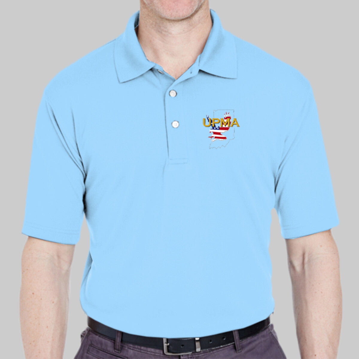 INDIANA Logo Unisex Performance Polo Shirt Embroidered
