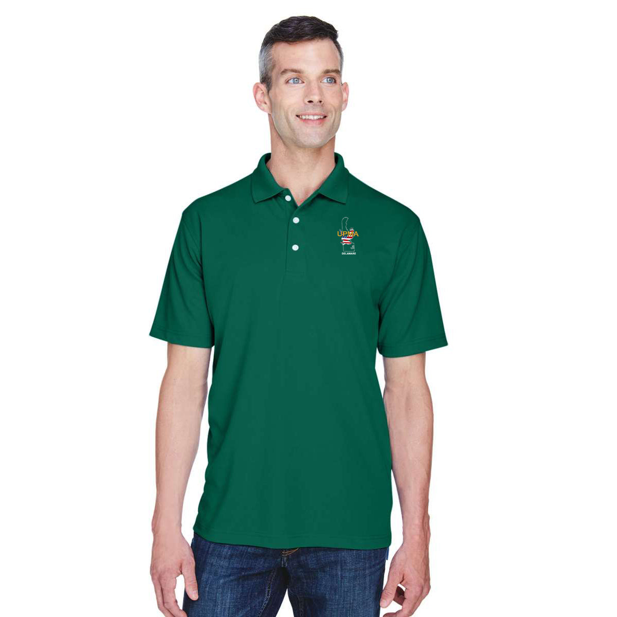 DELAWARE State Logo unisex Performance Polo Shirt Embroidered