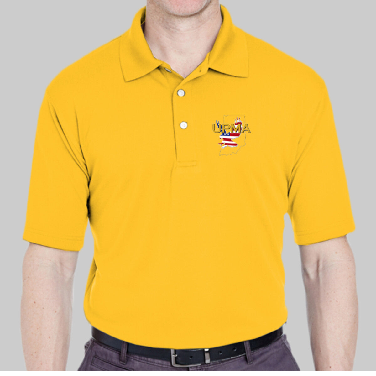 INDIANA Logo Unisex Performance Polo Shirt Embroidered