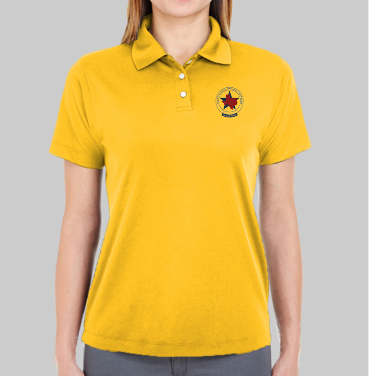 FIRST TIMERS 2025 DALLAS Logo unisex Performance Polo Shirt Embroidered LADIES CUT