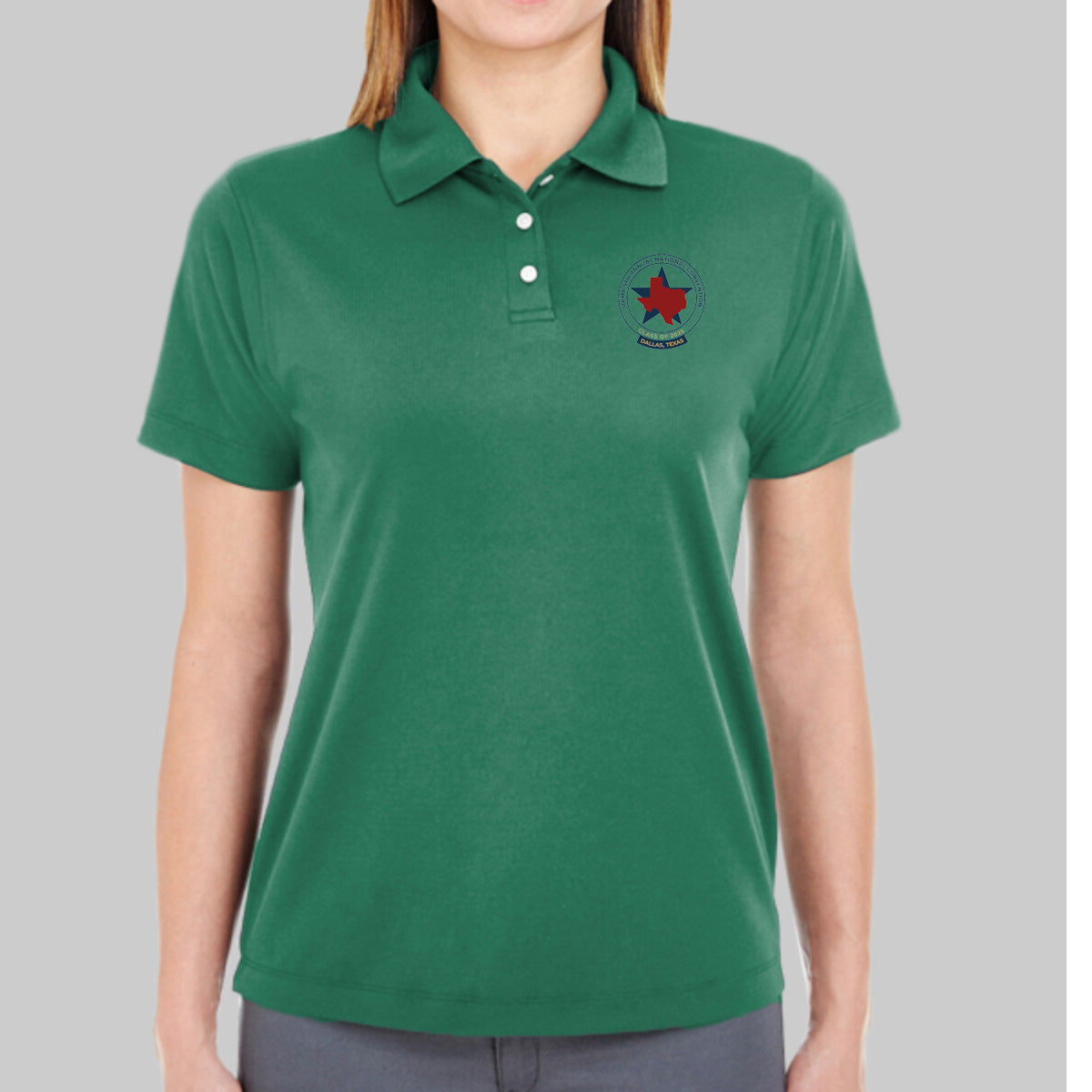 FIRST TIMERS 2025 DALLAS Logo unisex Performance Polo Shirt Embroidered LADIES CUT