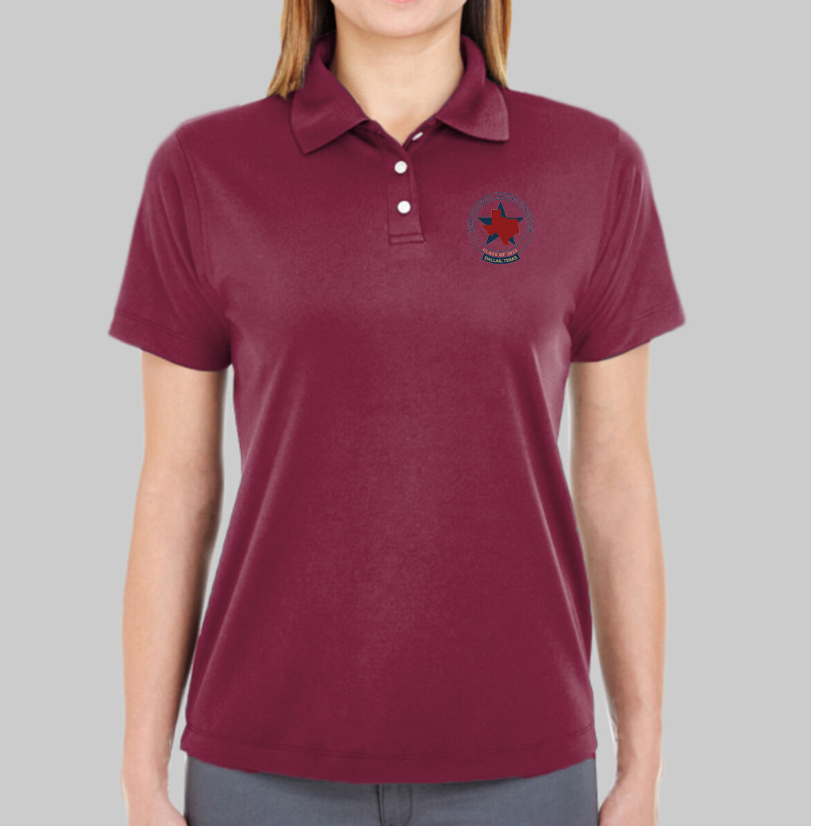 FIRST TIMERS 2025 DALLAS Logo unisex Performance Polo Shirt Embroidered LADIES CUT