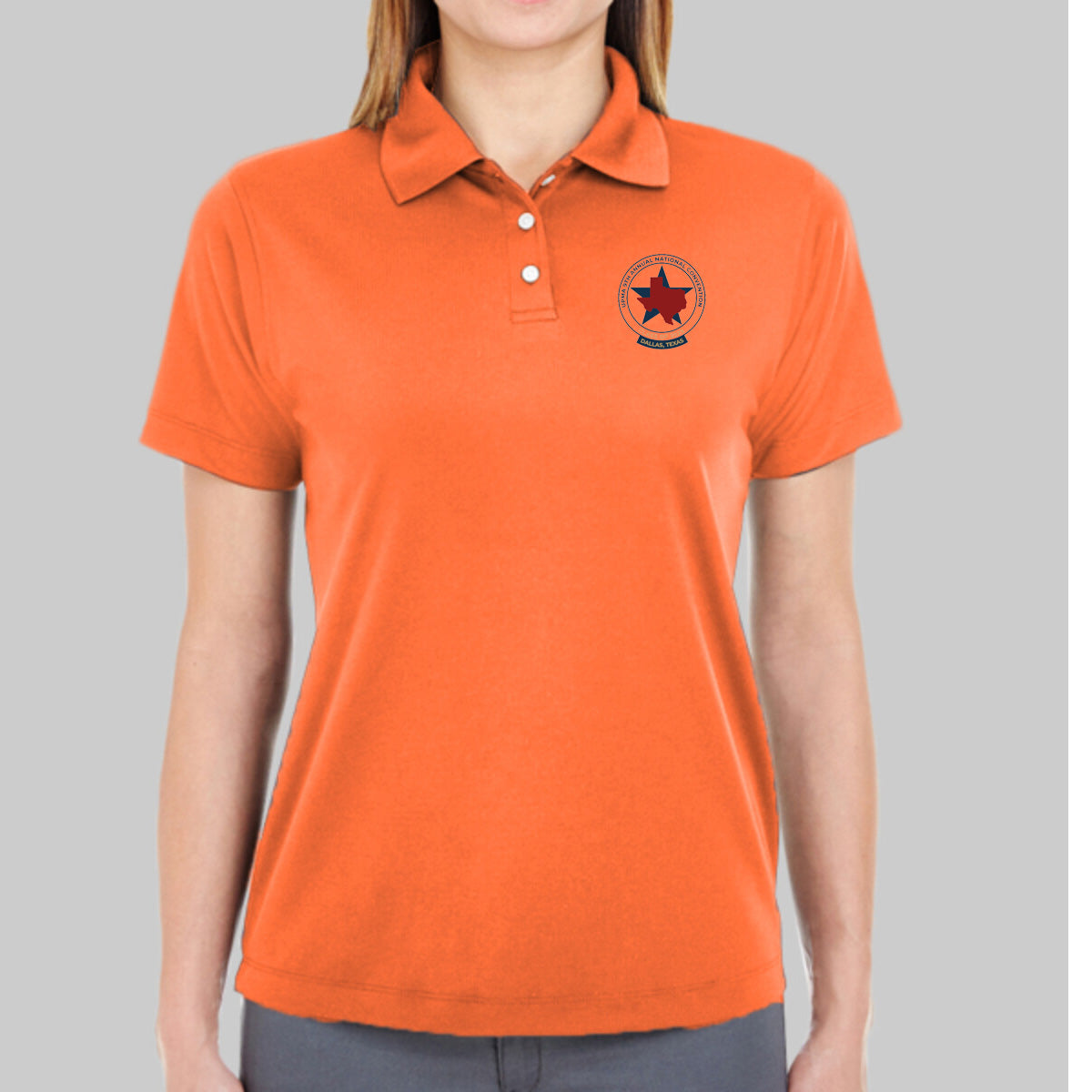 FIRST TIMERS 2025 DALLAS Logo unisex Performance Polo Shirt Embroidered LADIES CUT
