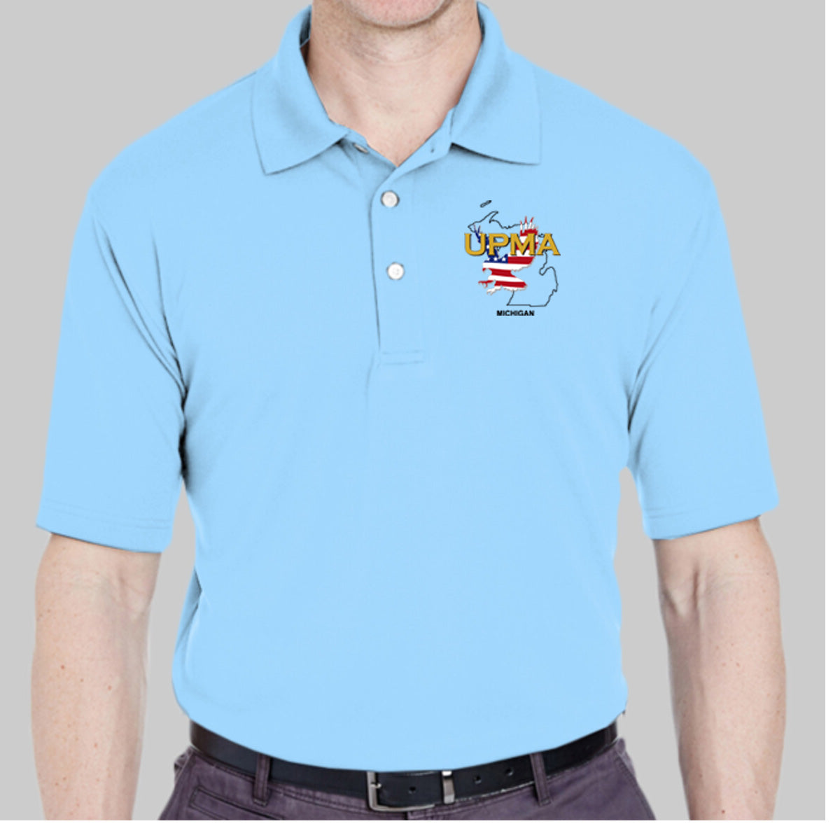 MICHIGAN State Logo unisex Performance Polo Shirt Embroidered