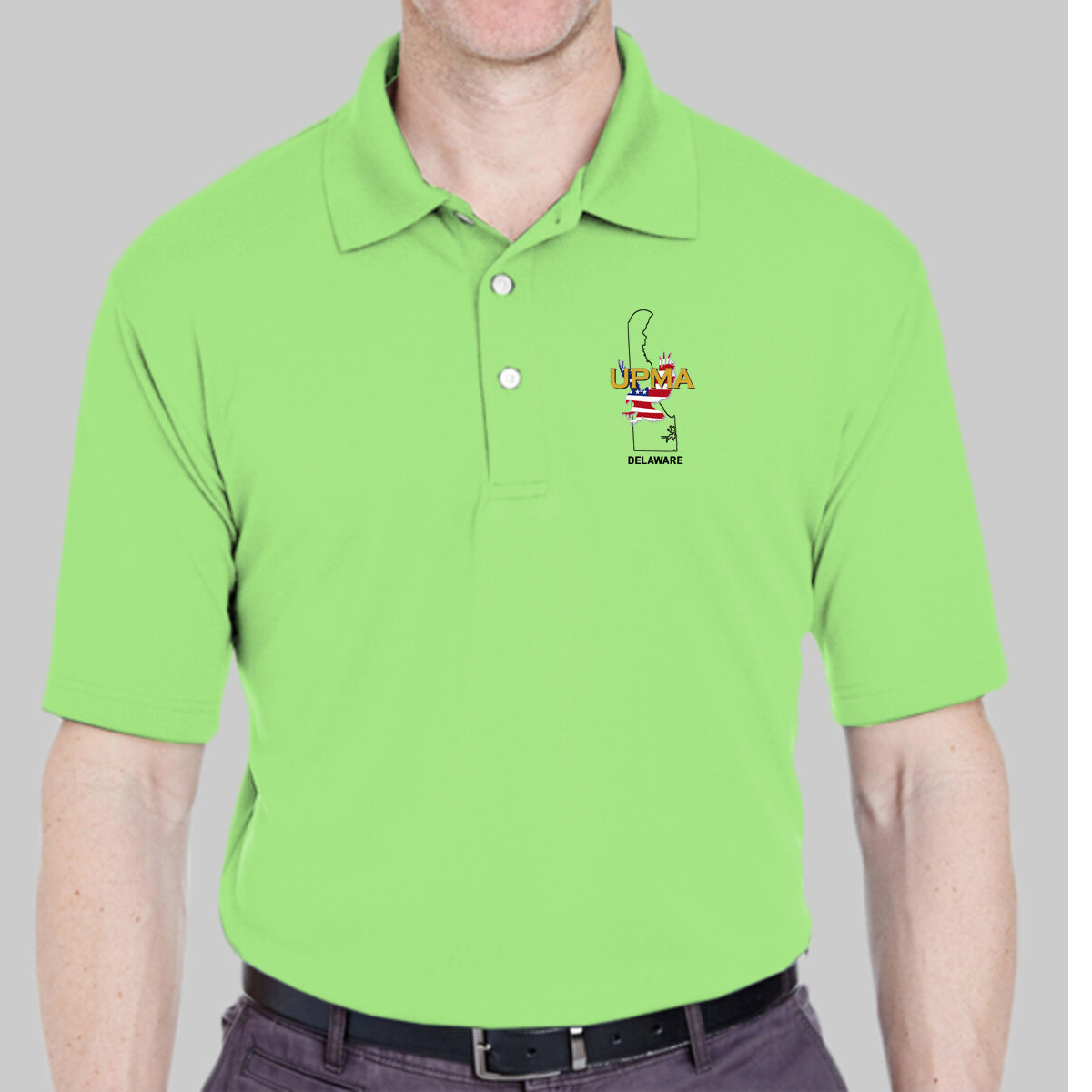 DELAWARE State Logo unisex Performance Polo Shirt Embroidered