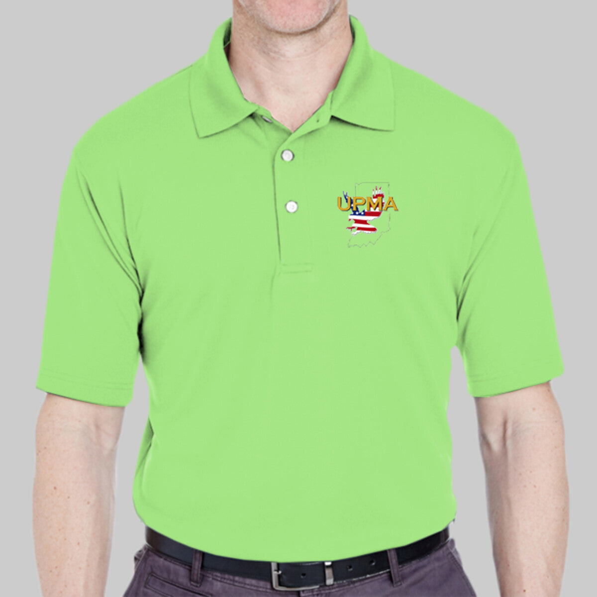 INDIANA Logo Unisex Performance Polo Shirt Embroidered