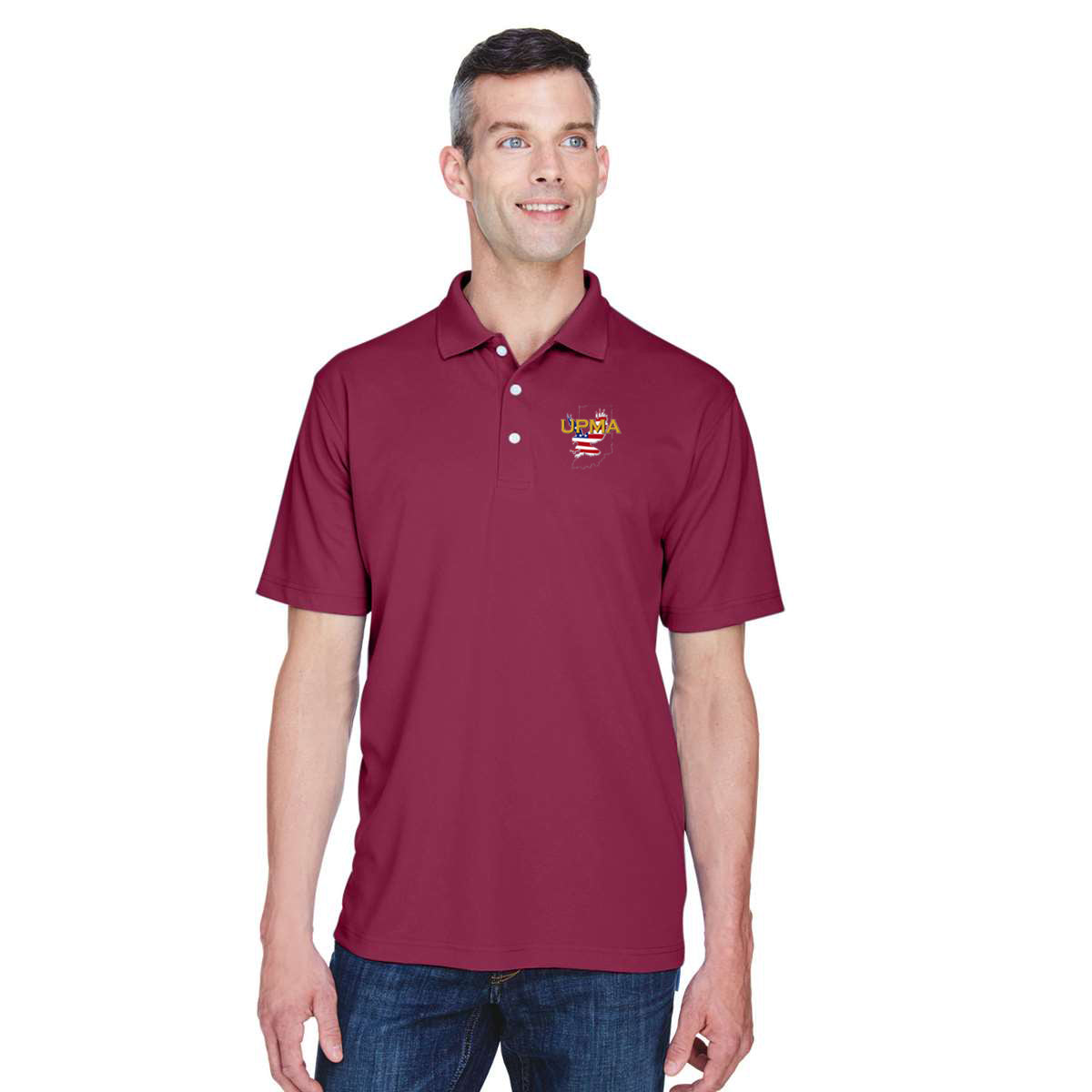 INDIANA Logo Unisex Performance Polo Shirt Embroidered