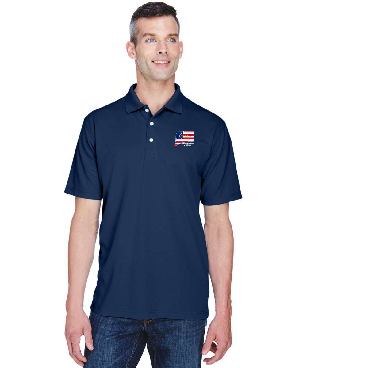 CONNECTICUT State Logo unisex Performance Polo Shirt Embroidered