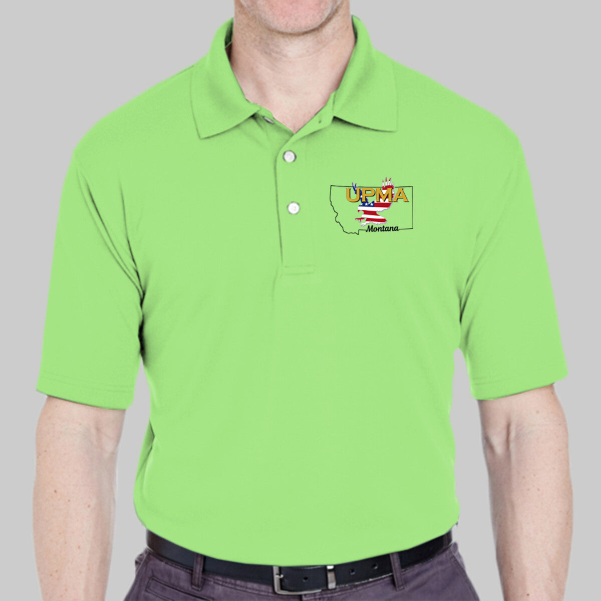 MONTANA State Logo unisex Performance Polo Shirt Embroidered