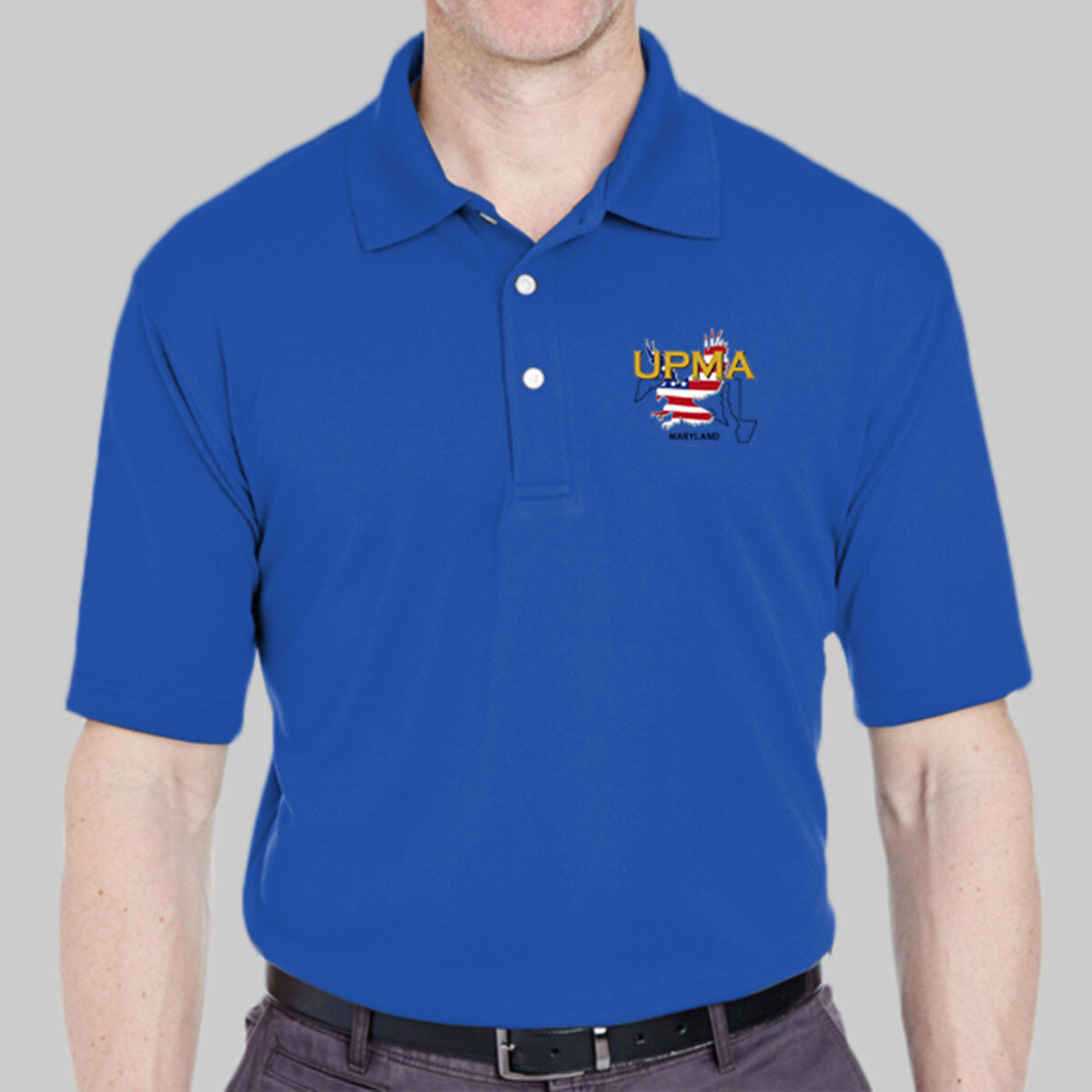 MARYLAND State Logo unisex Performance Polo Shirt Embroidered