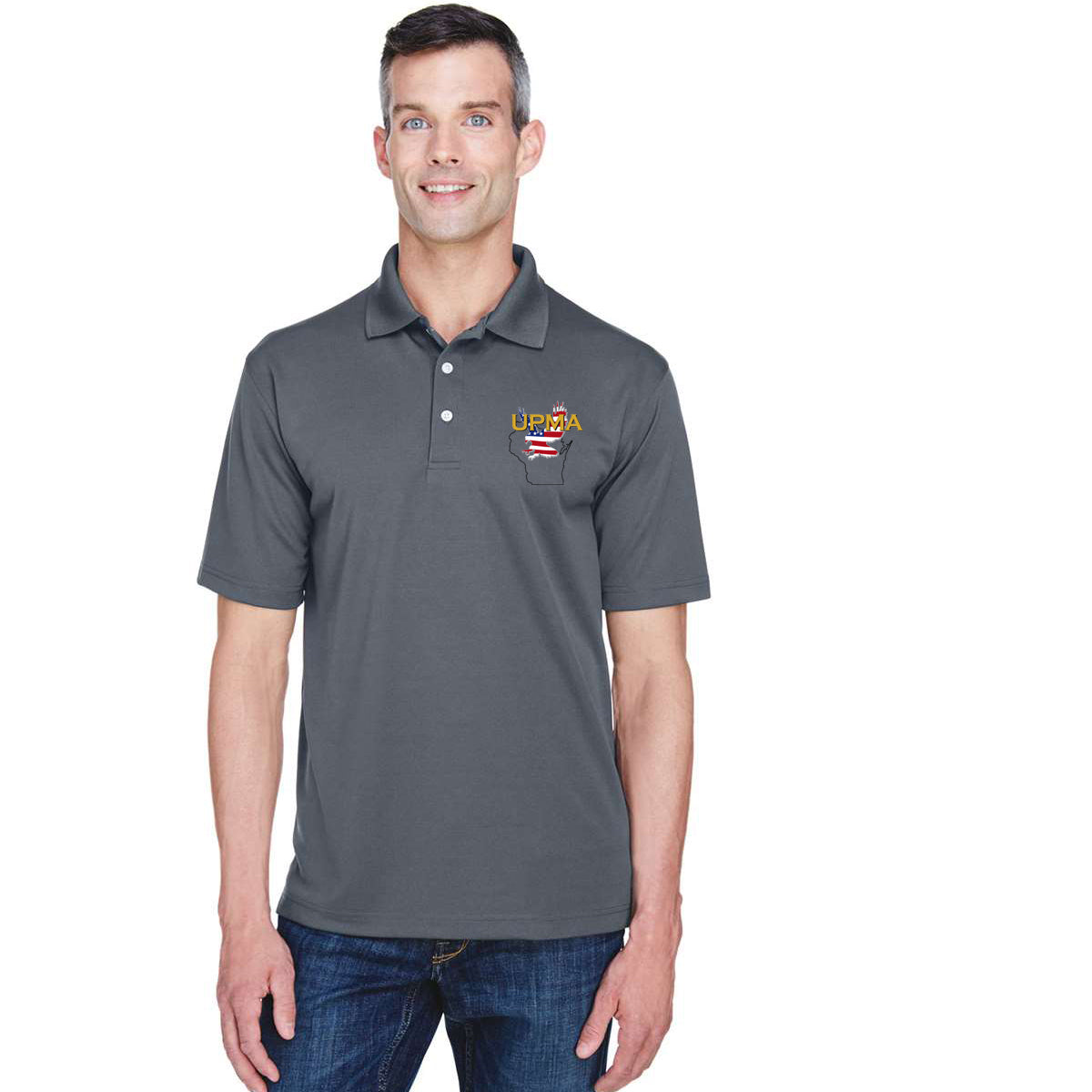 WISCONSIN Logo Womens Performance Polo Shirt Embroidered