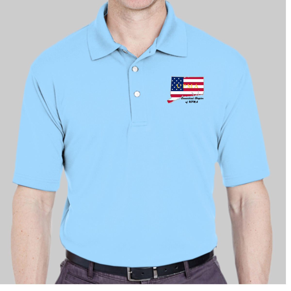 CONNECTICUT State Logo unisex Performance Polo Shirt Embroidered