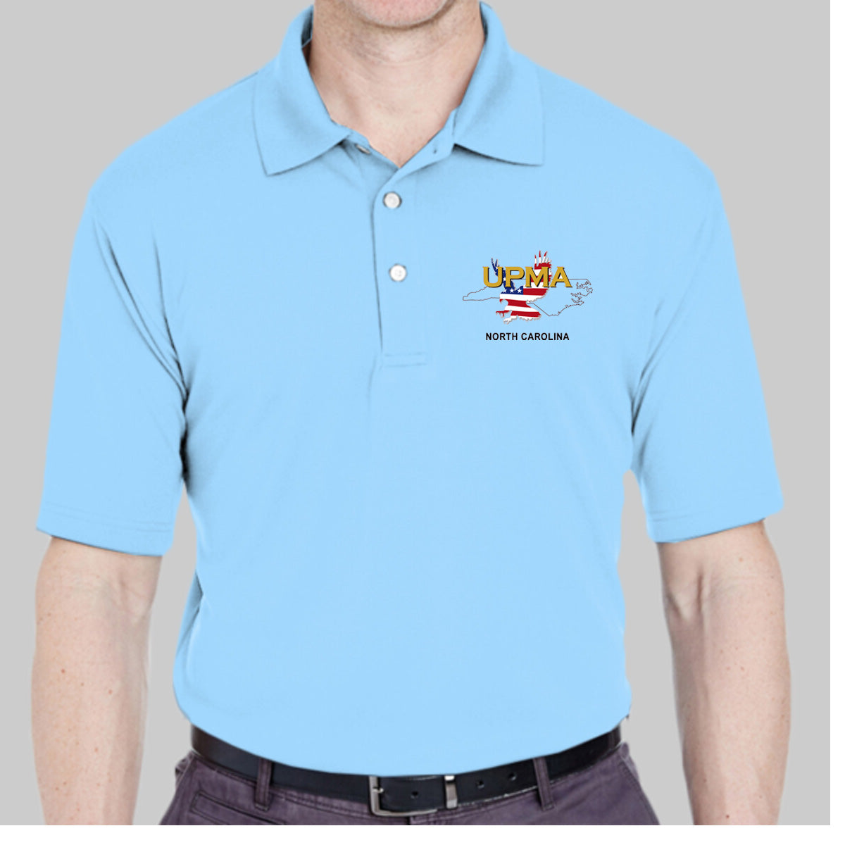 NORTH CAROLINA State Logo unisex Performance Polo Shirt Embroidered
