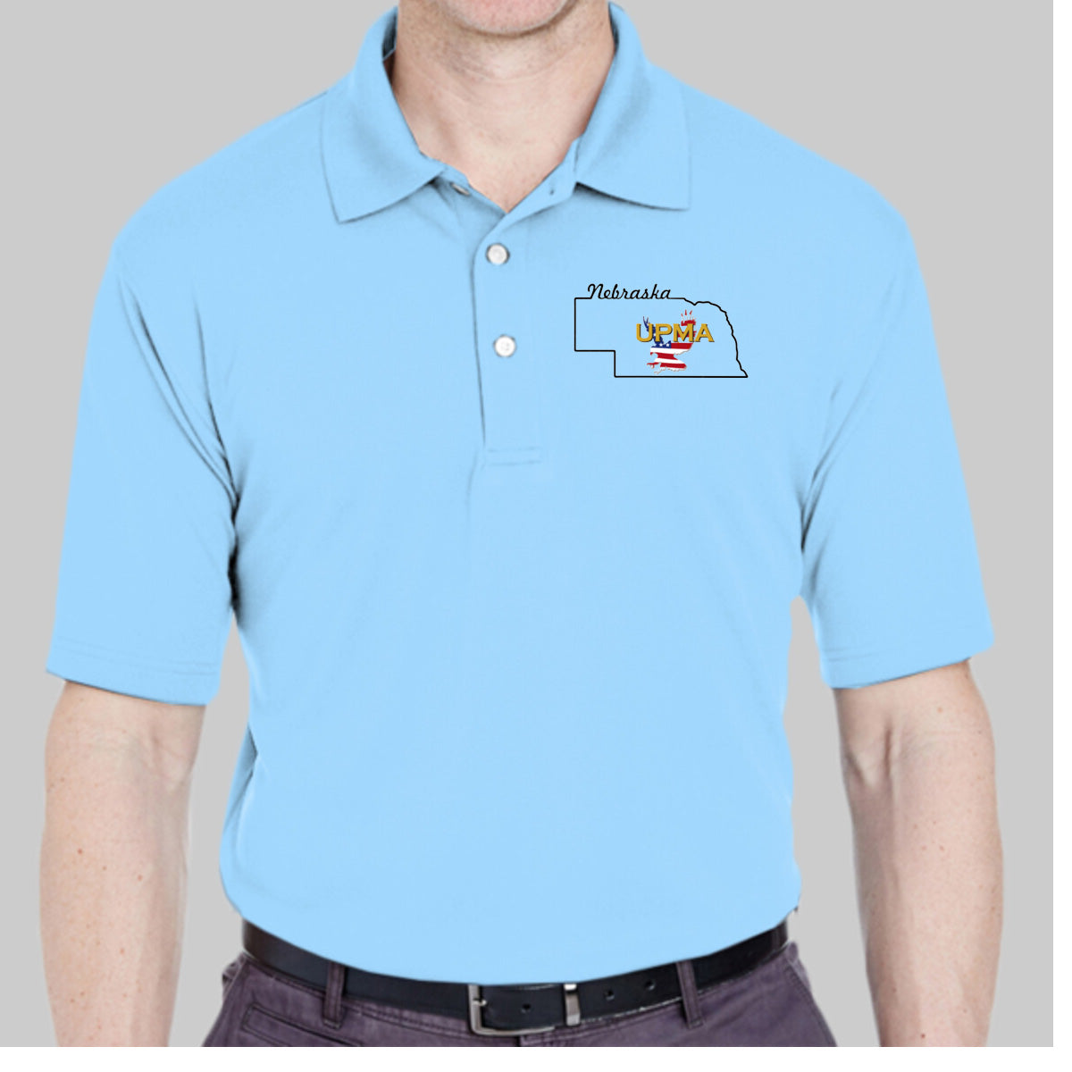 NEBRASKA State Logo unisex Performance Polo Shirt Embroidered