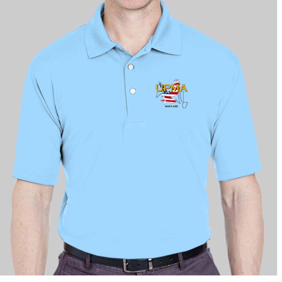 MARYLAND State Logo unisex Performance Polo Shirt Embroidered
